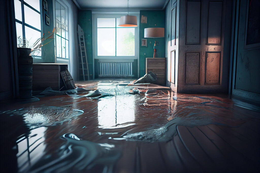 flooded house