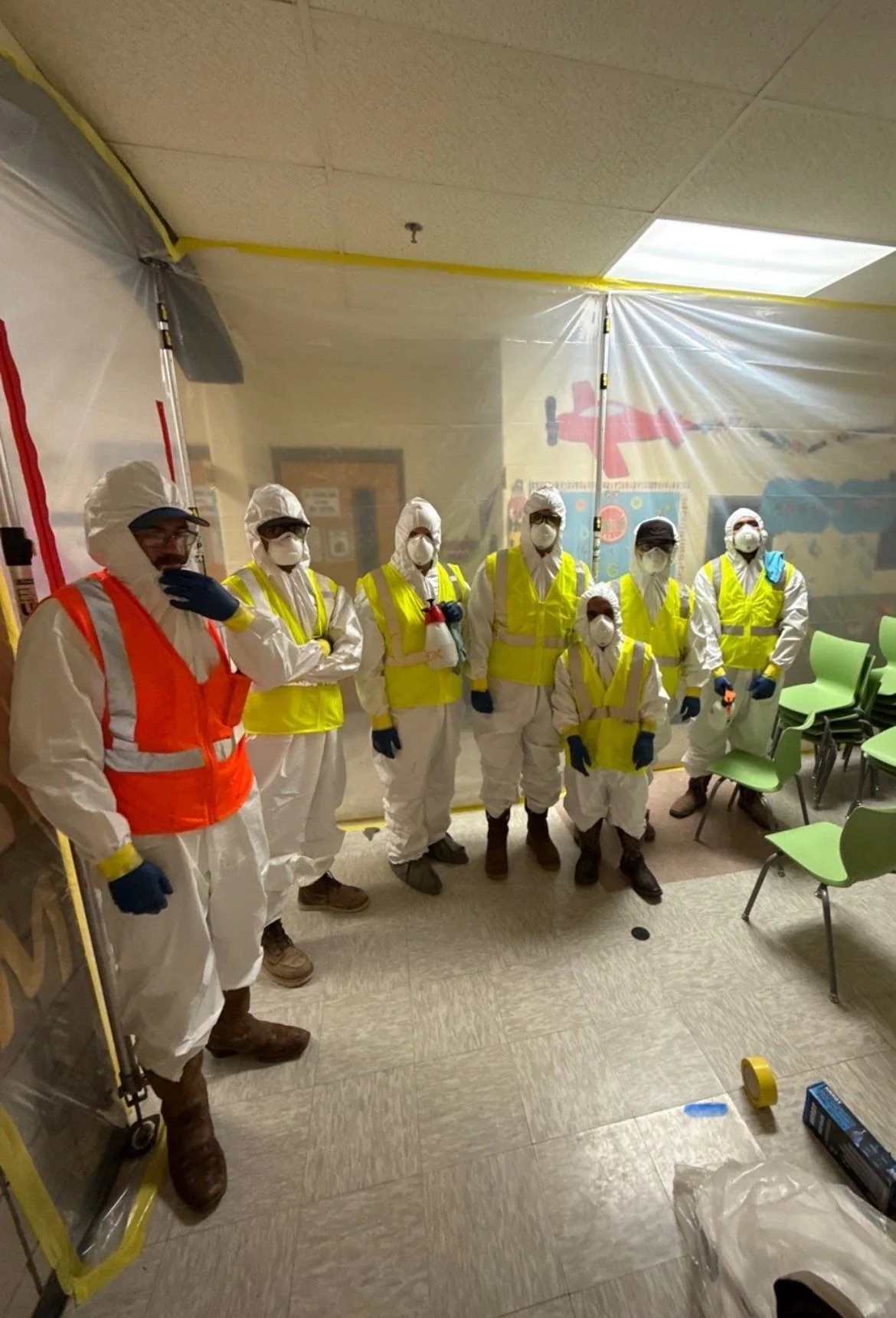 Restoration containment and PPE setup