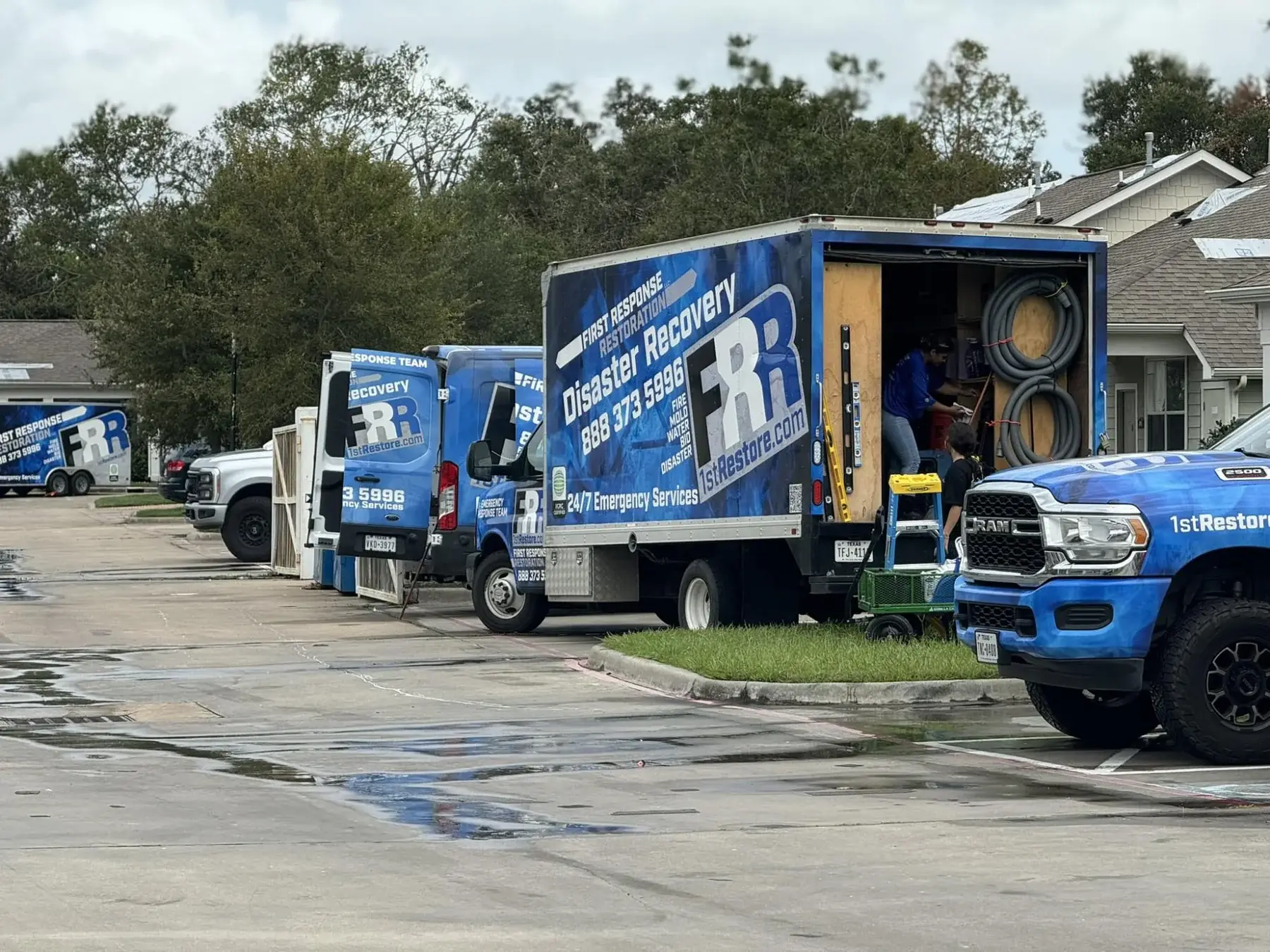 First Response Restoration fleet and emergency response vehicles